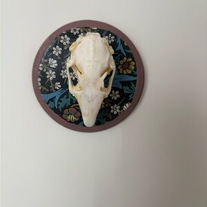 Decorative Skull Wall Art on Floral Plaque